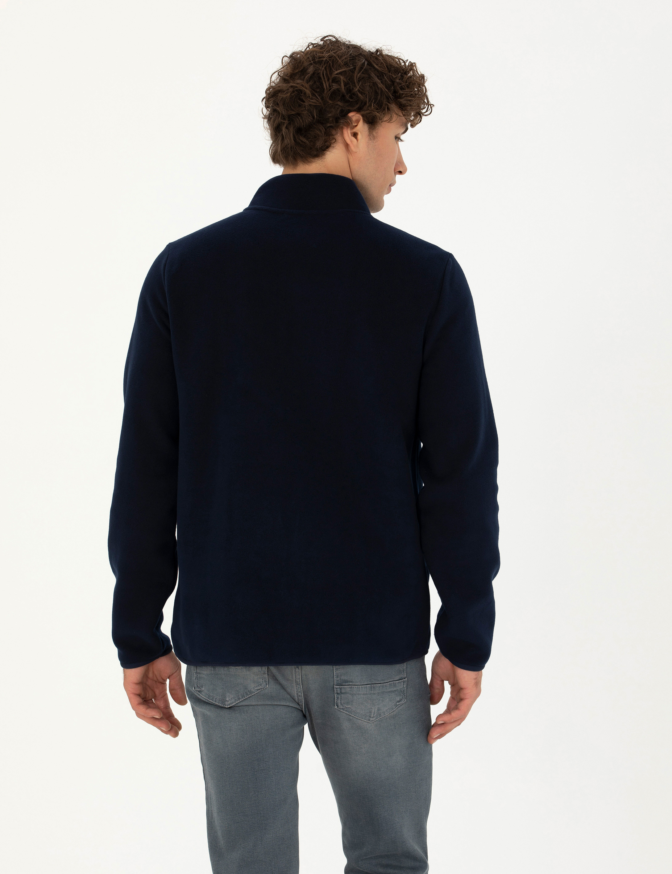 Lacivert Regular Fit Polar Hırka - Image 5