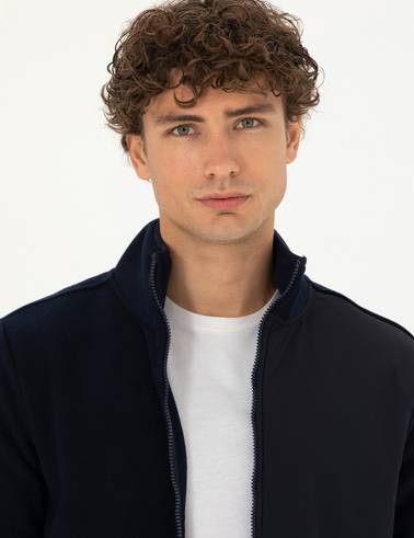 Lacivert Regular Fit Polar Hırka
