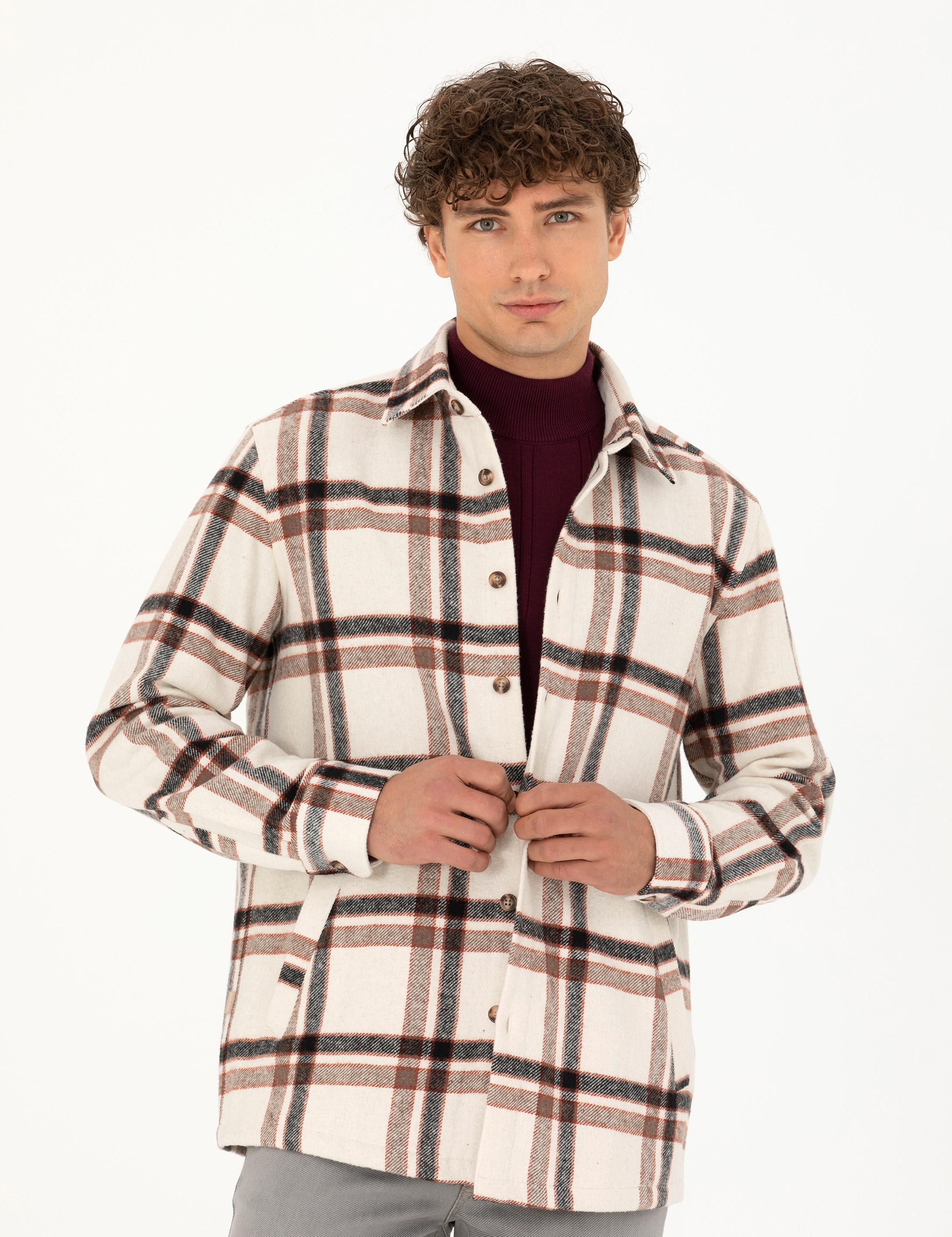 Bej Oduncu Comfort Fit Gömlek