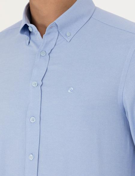 Açık Mavi Slim Fit Uzun Kollu Gömlek - 50275814015