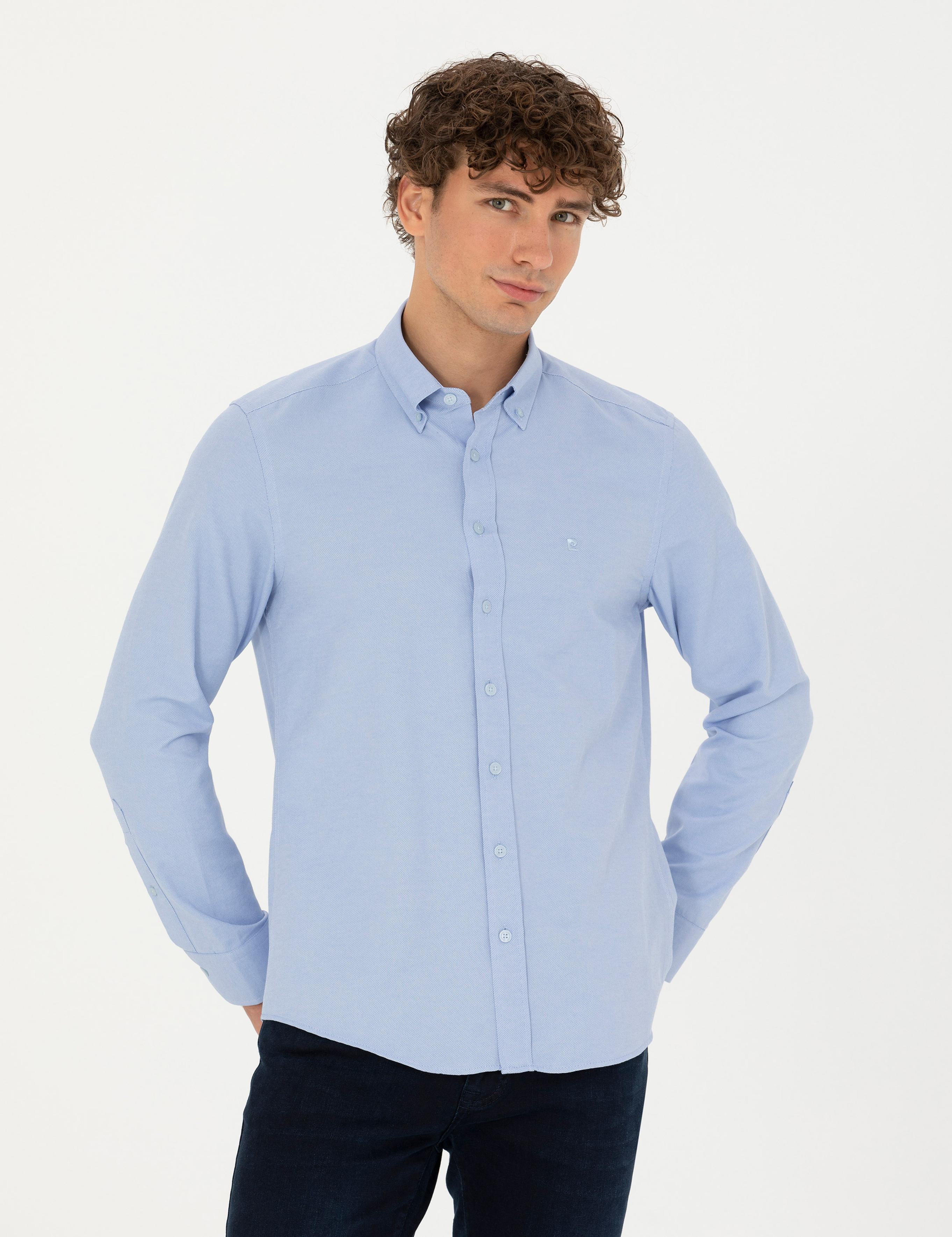 Açık Mavi Slim Fit Uzun Kollu Gömlek