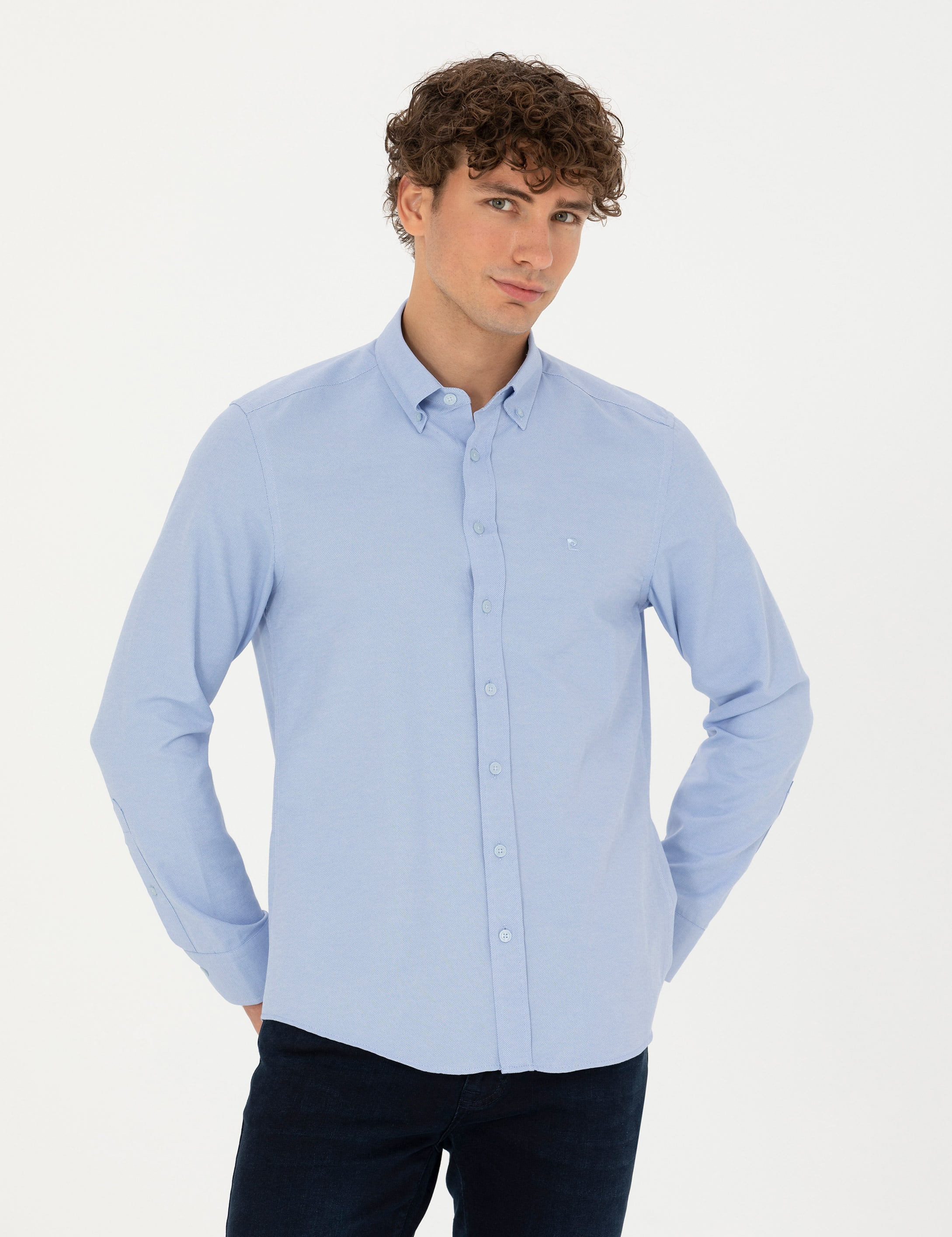 Açık Mavi Slim Fit Uzun Kollu Gömlek