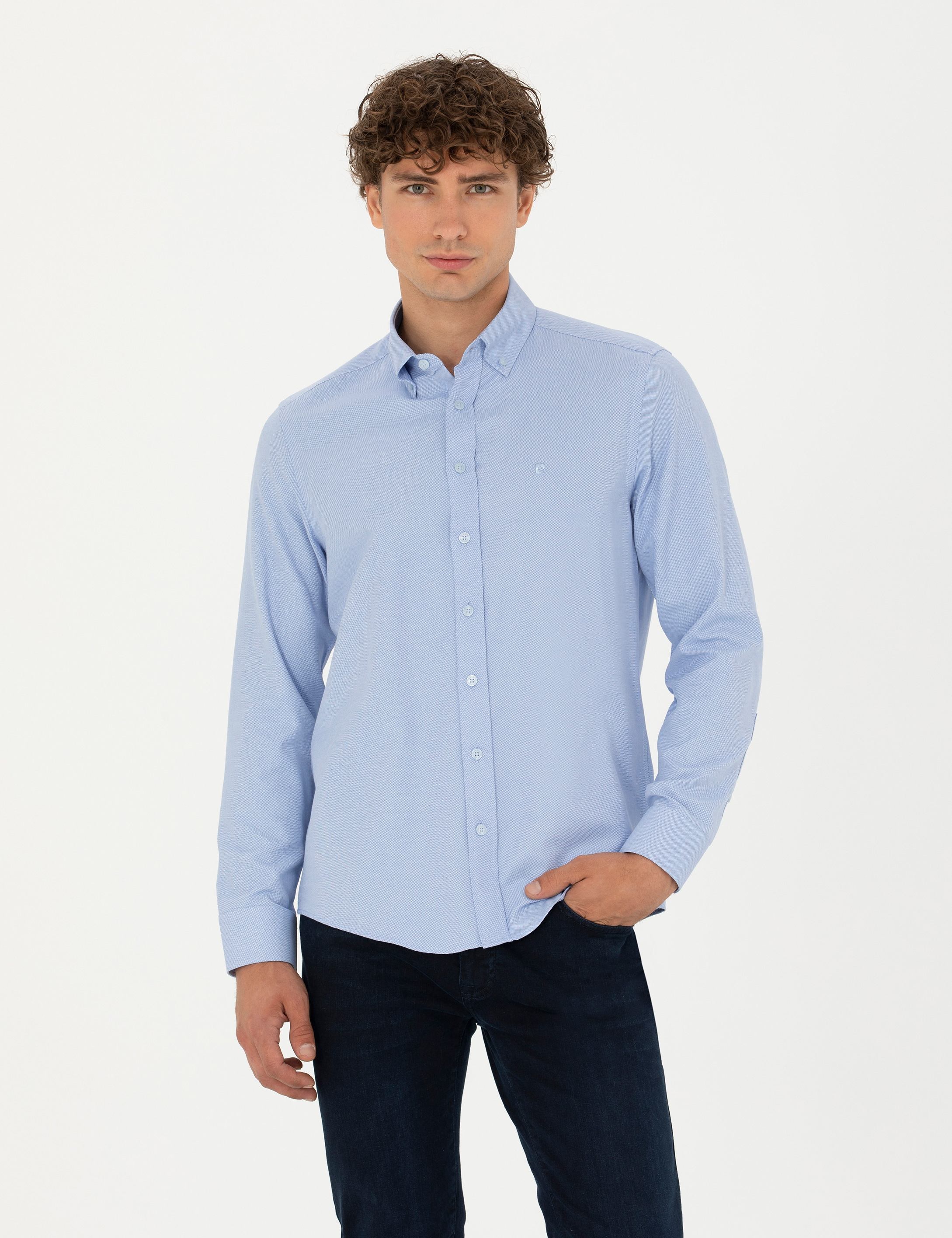 Açık Mavi Slim Fit Uzun Kollu Gömlek