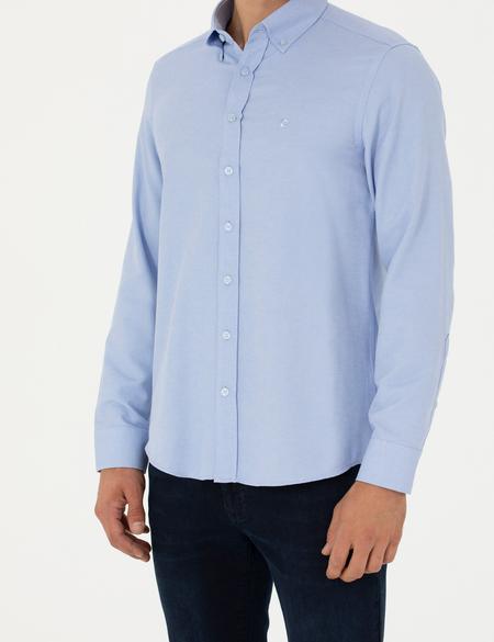 Açık Mavi Slim Fit Uzun Kollu Gömlek - 50275814015