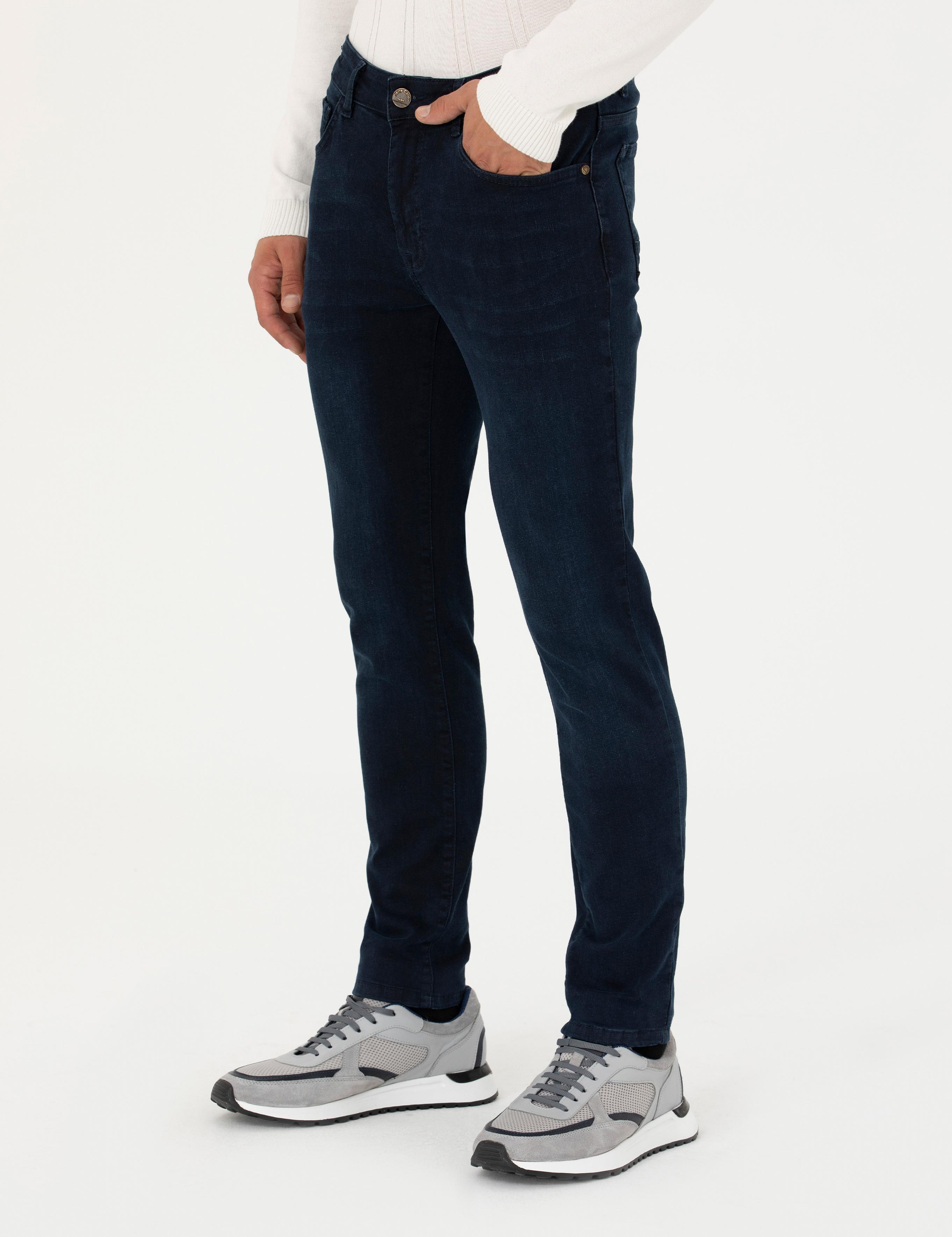 Koyu Lacivert Slim Fit Jean Pantolon