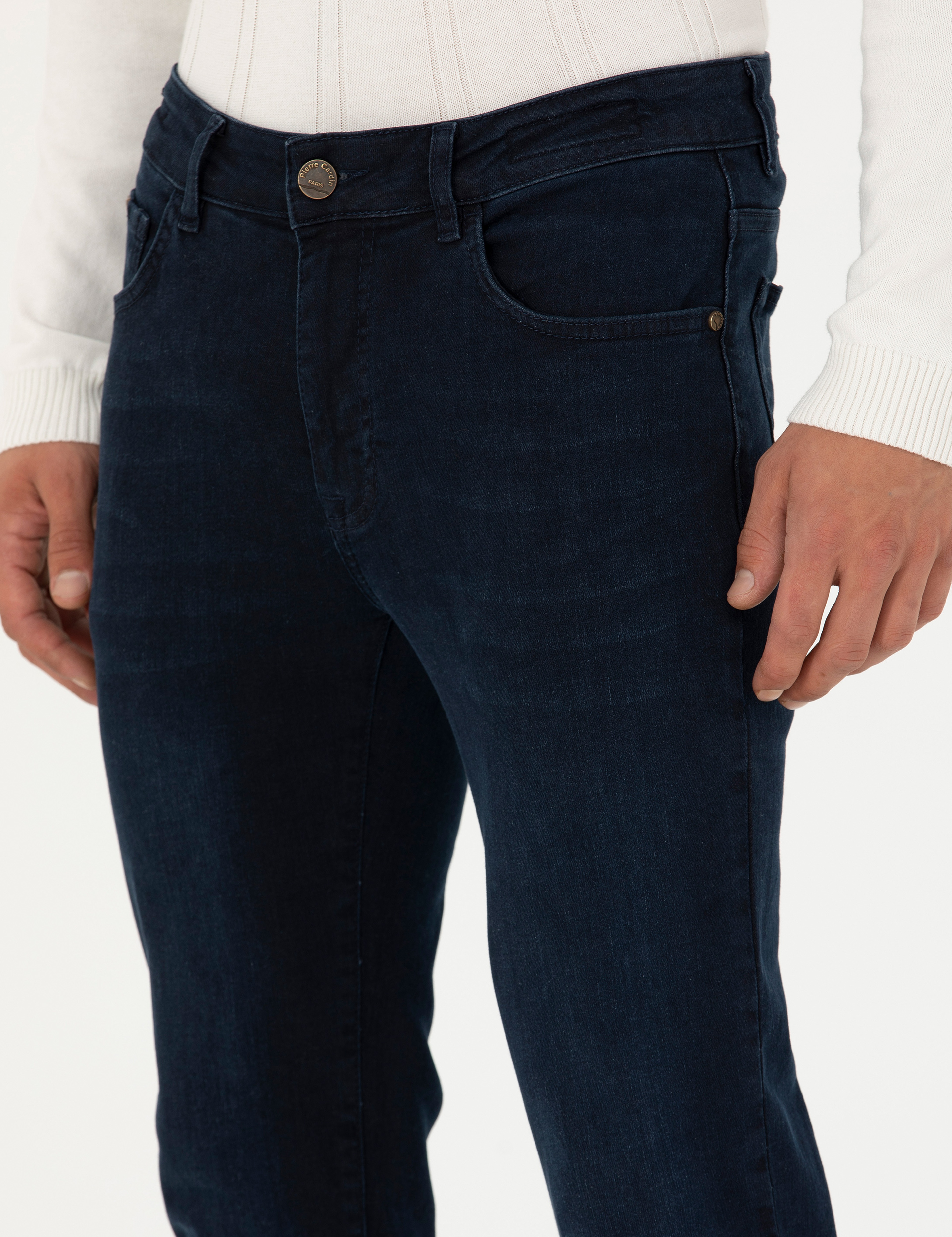Koyu Lacivert Slim Fit Jean Pantolon - Image 6
