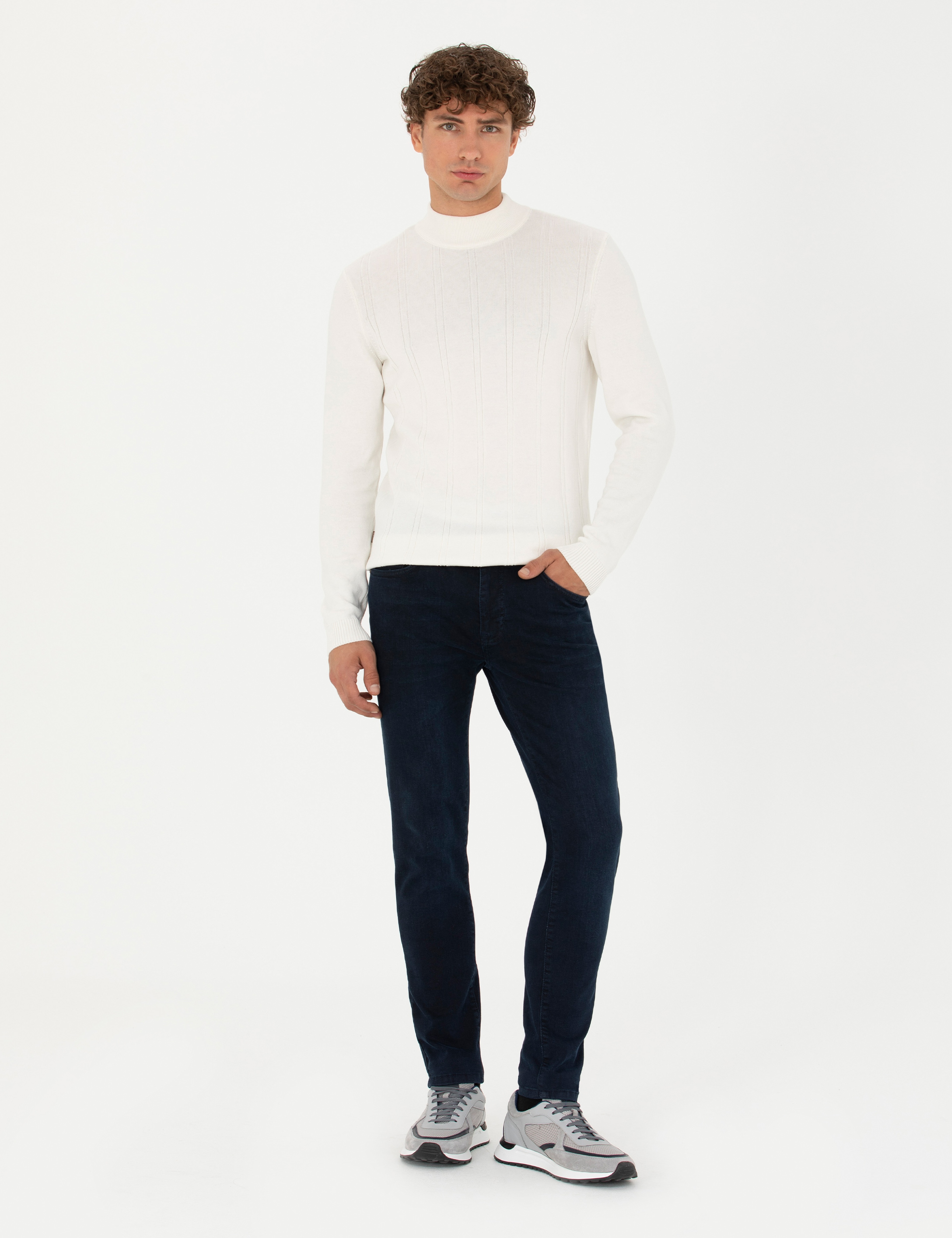 Koyu Lacivert Slim Fit Jean Pantolon