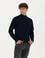 Lacivert Slim Fit Yarım Balıkçı Yaka Yün Karışımlı Basic Triko Kazak