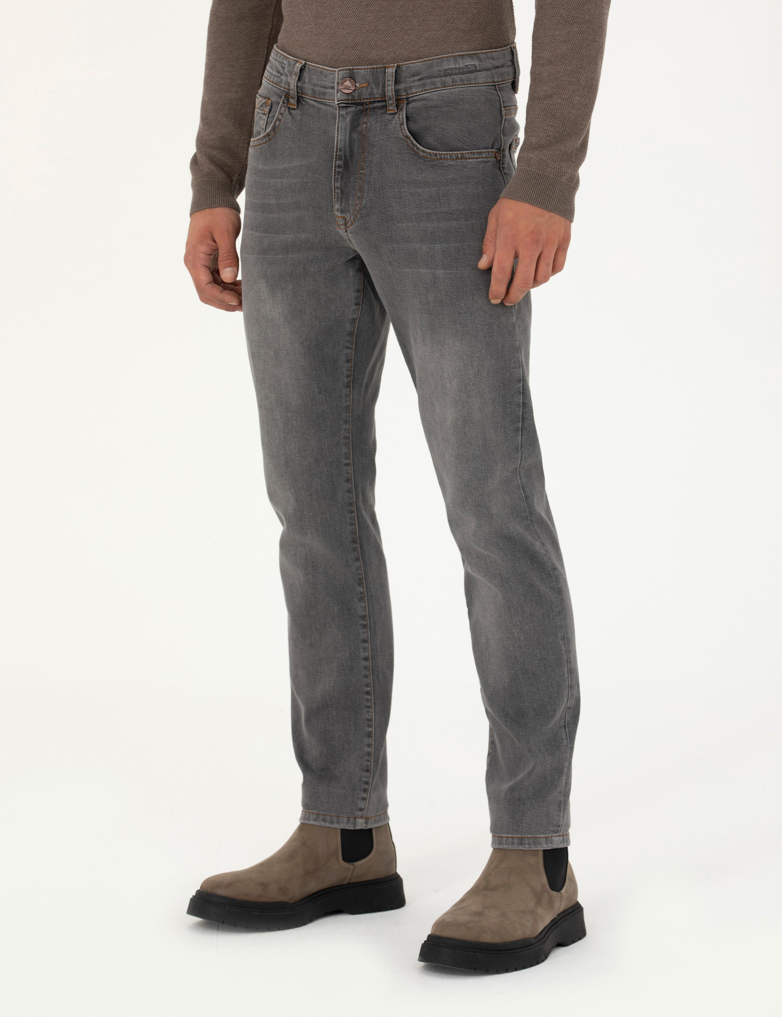 Gri Slim Fit Jean Pantolon