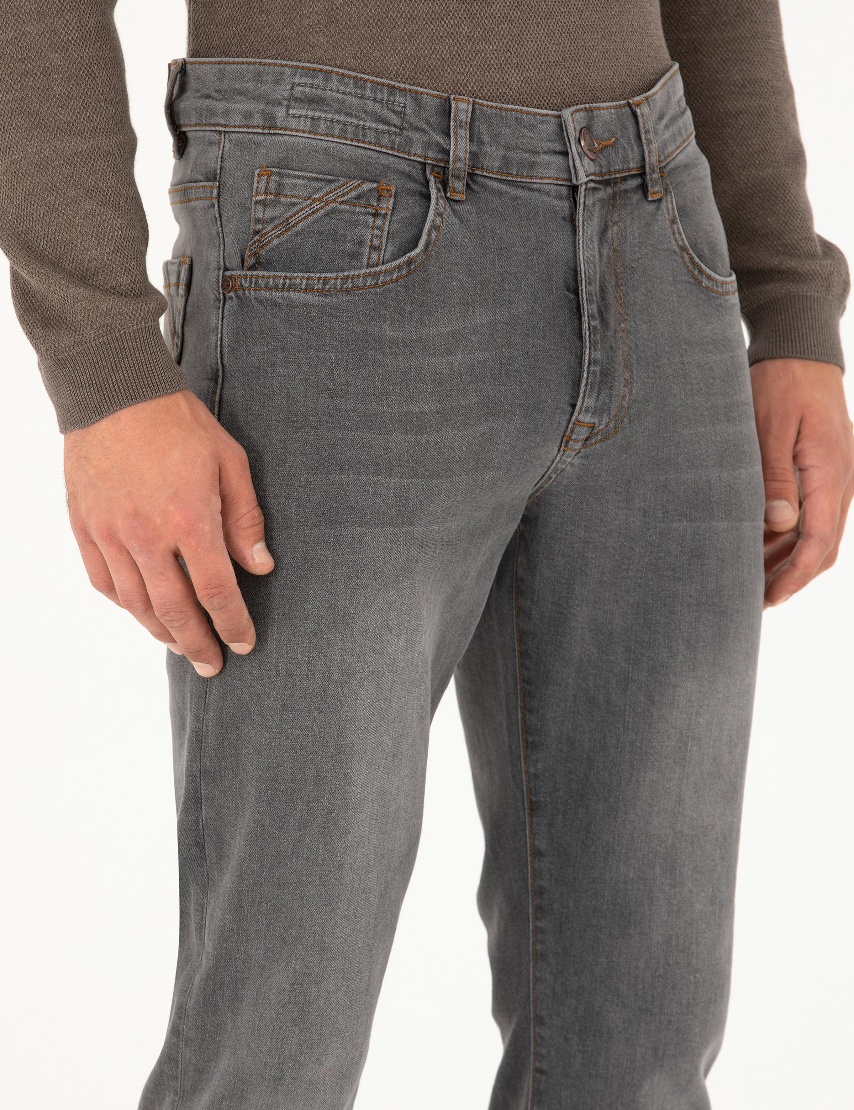 Gri Slim Fit Jean Pantolon