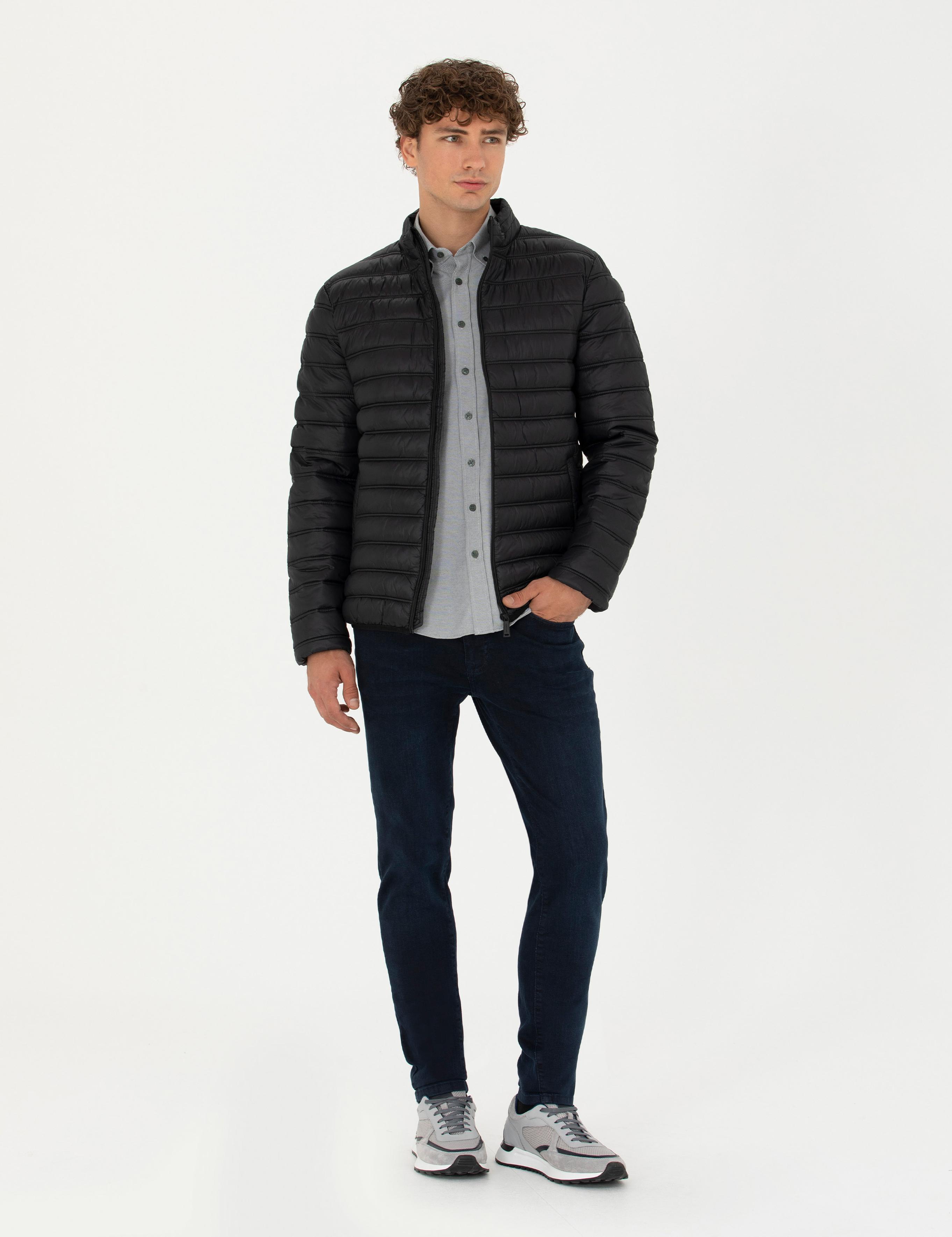 Siyah Cropped Slim Mont