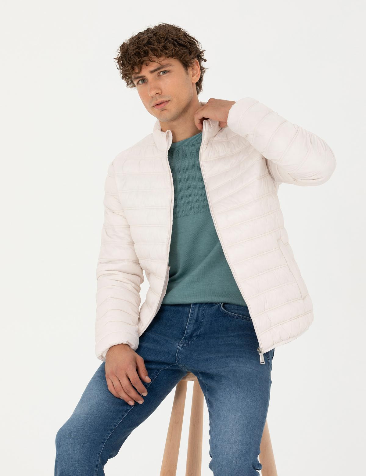 Bej Cropped Slim Mont