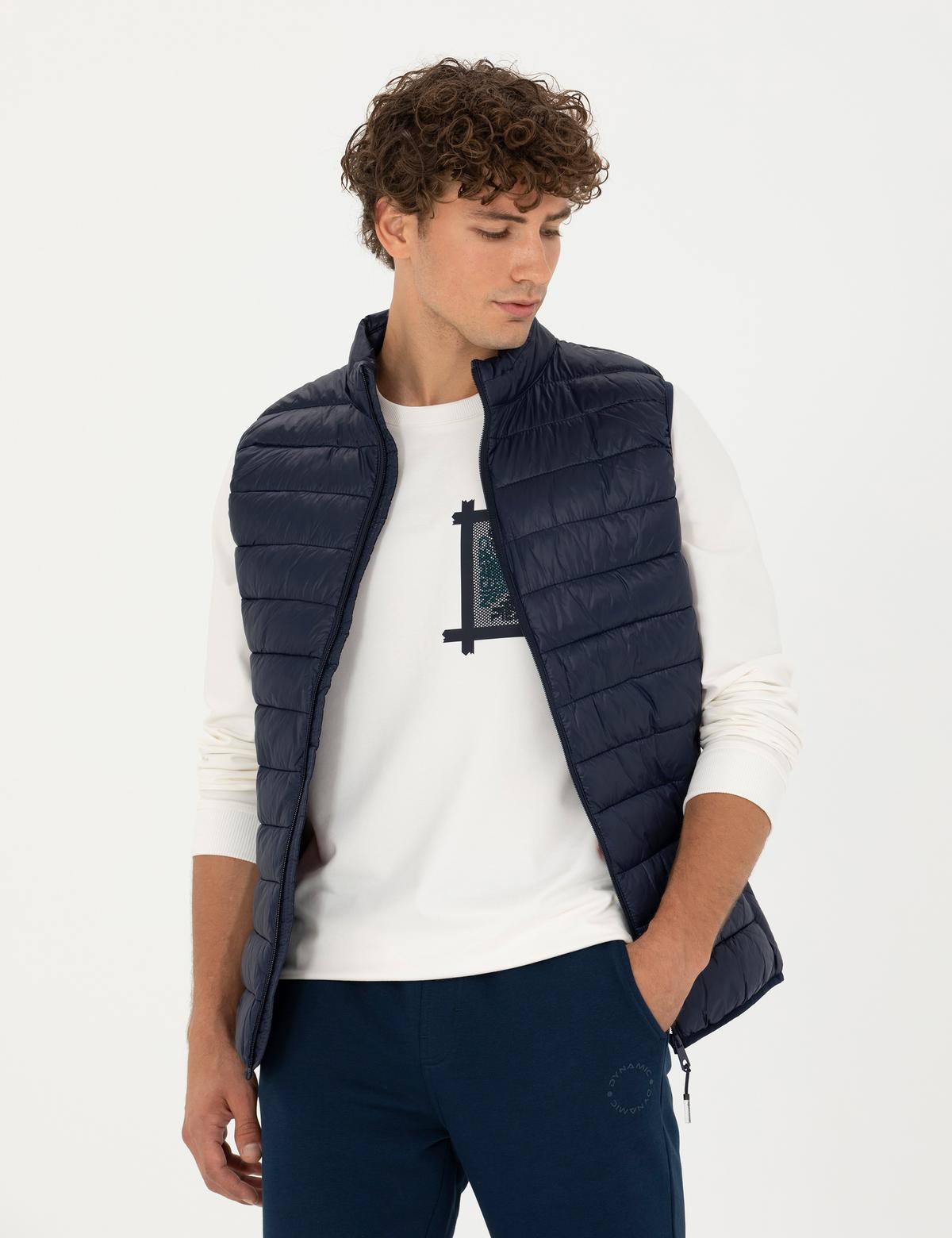 Lacivert Slim Fit Yelek