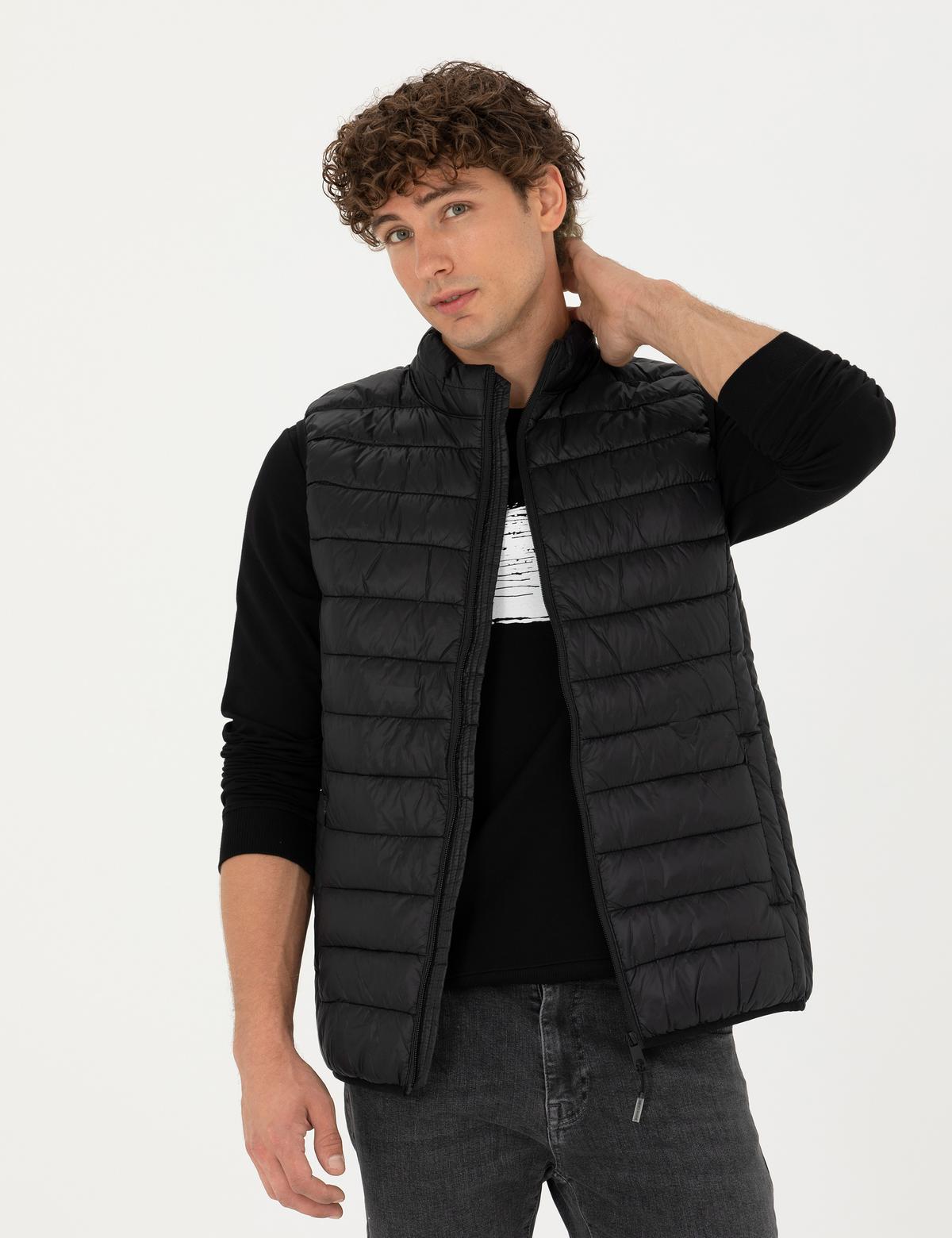 Siyah Slim Fit Yelek