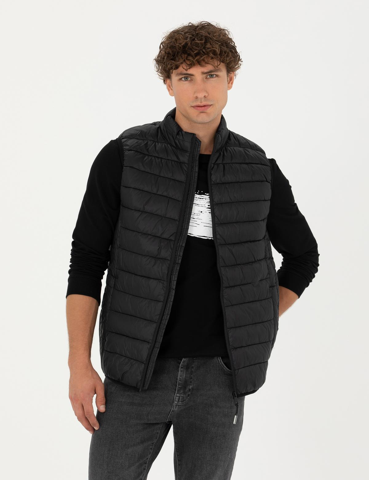 Siyah Slim Fit Yelek - 50277246017