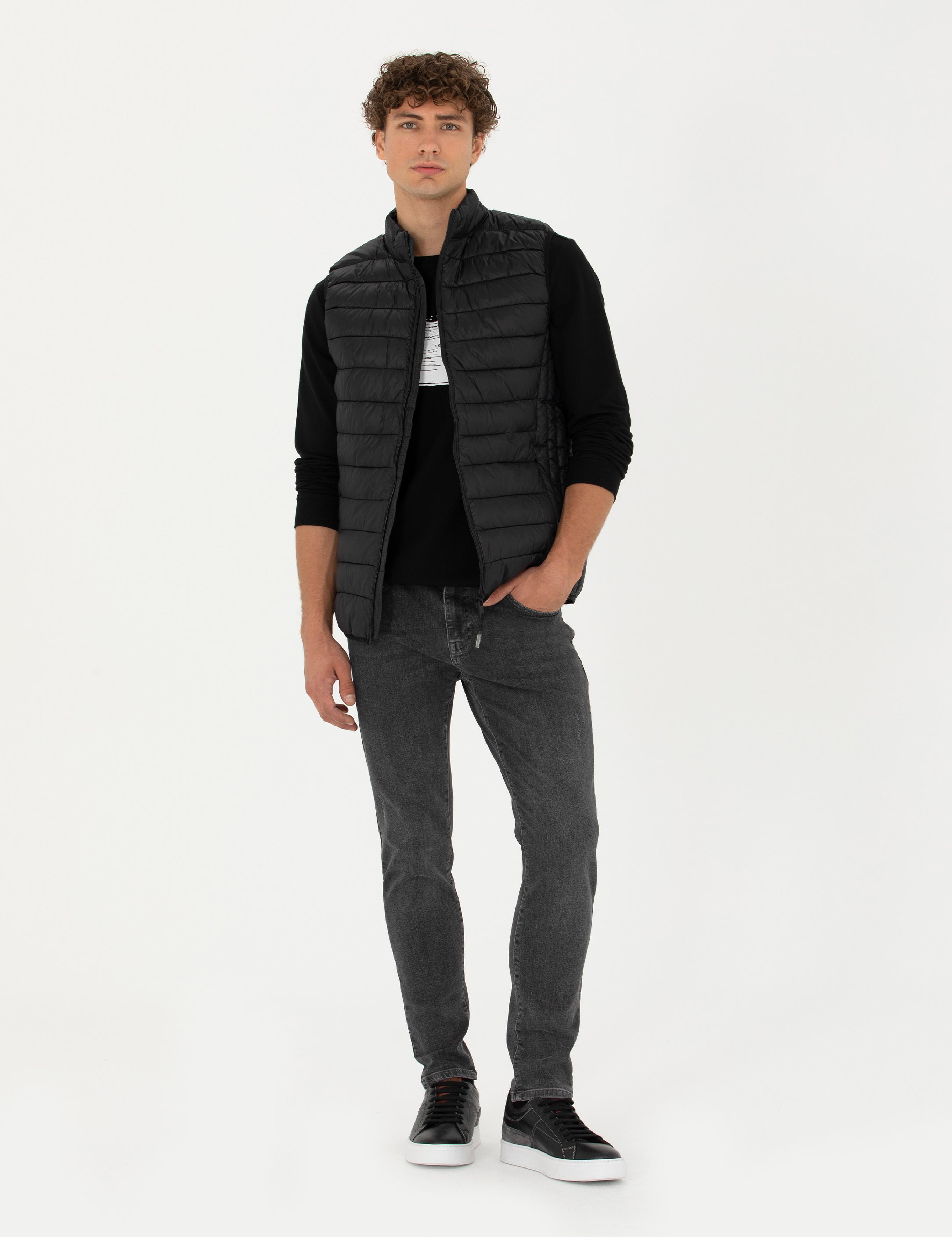 Siyah Slim Fit Yelek