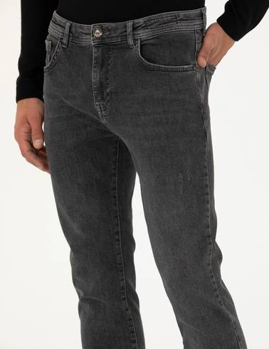 Antrasit Slim Fit Jean Pantolon
