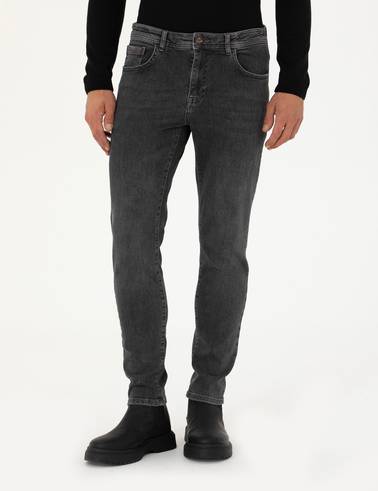 Antrasit Slim Fit Jean Pantolon
