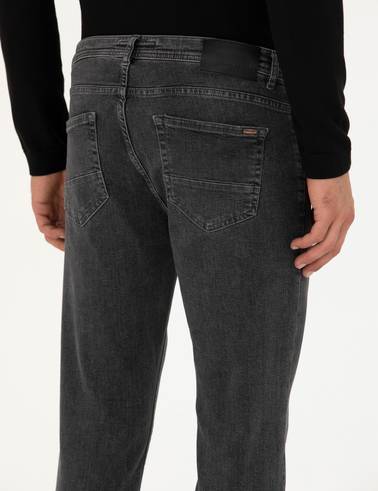 Antrasit Slim Fit Jean Pantolon