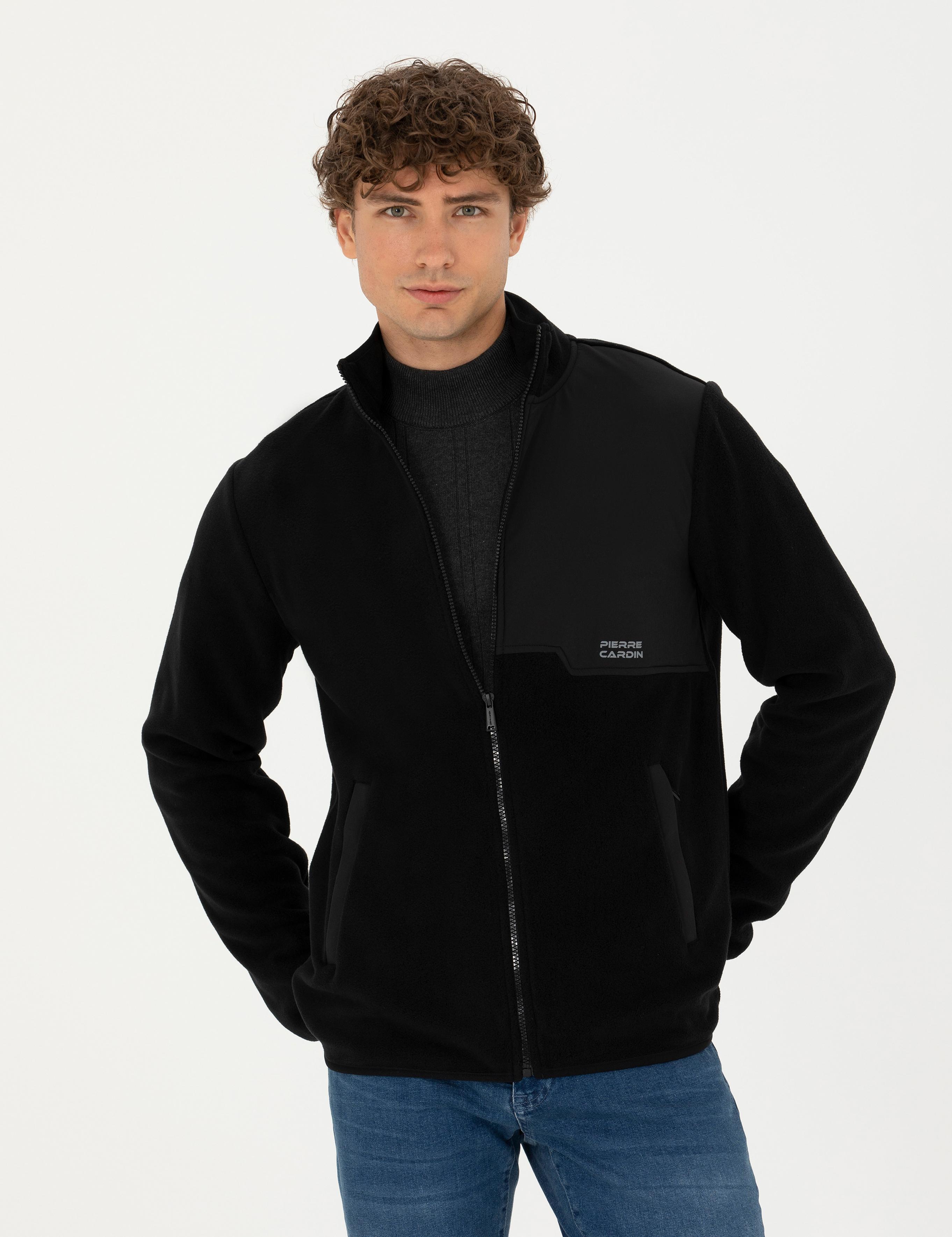 Siyah Regular Fit Polar Hırka