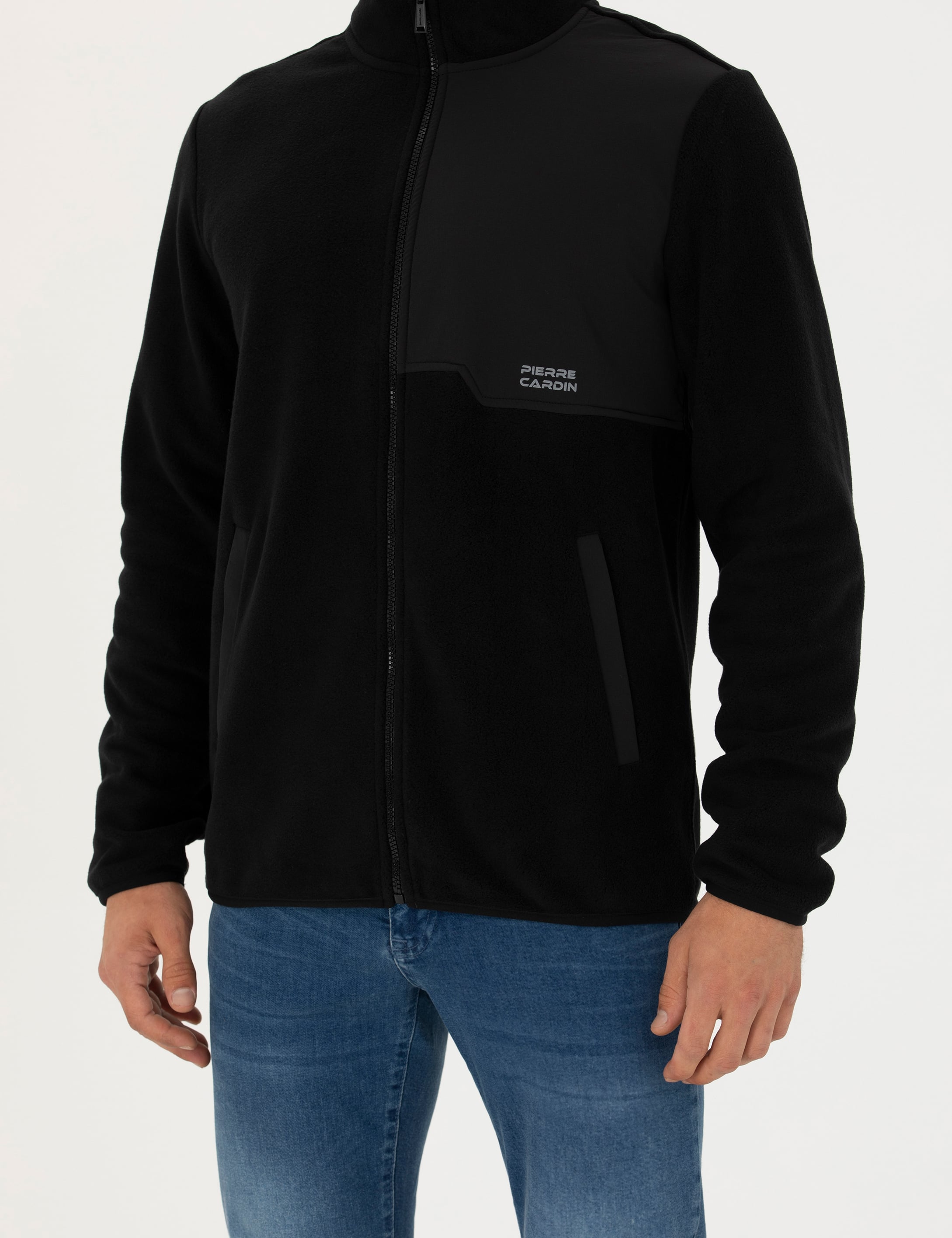 Siyah Regular Fit Polar Hırka - Image 6