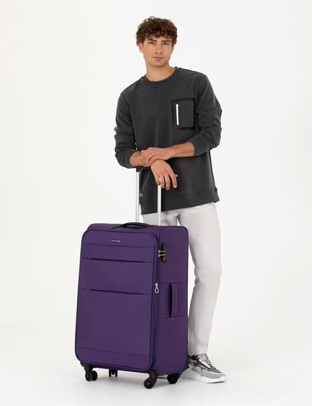 Mor Büyük Boy Kumaş Valiz - 50288817002