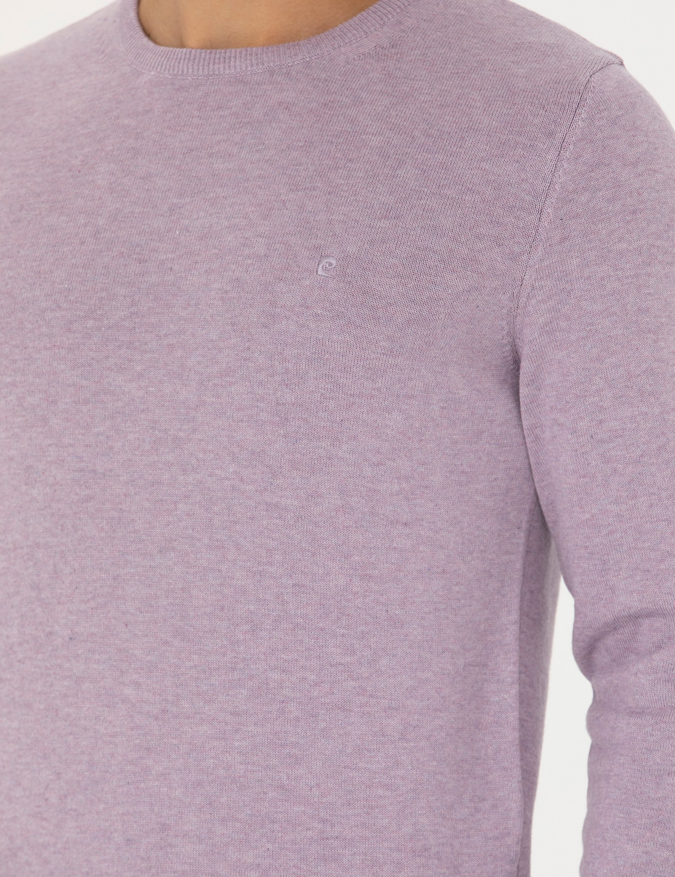 Lila Melanj Slim Fit Bisiklet Yaka Basic Triko Kazak