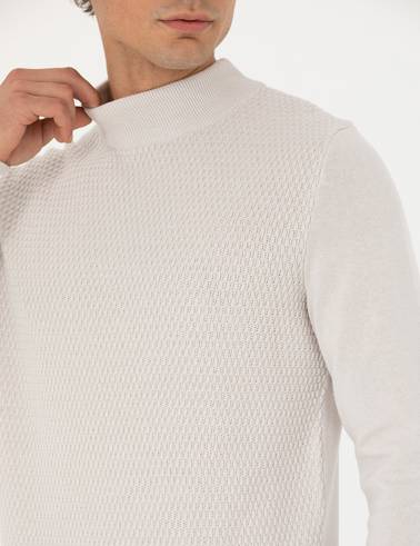 Taş Slim Fit Yarım Balıkçı Yaka Triko Kazak