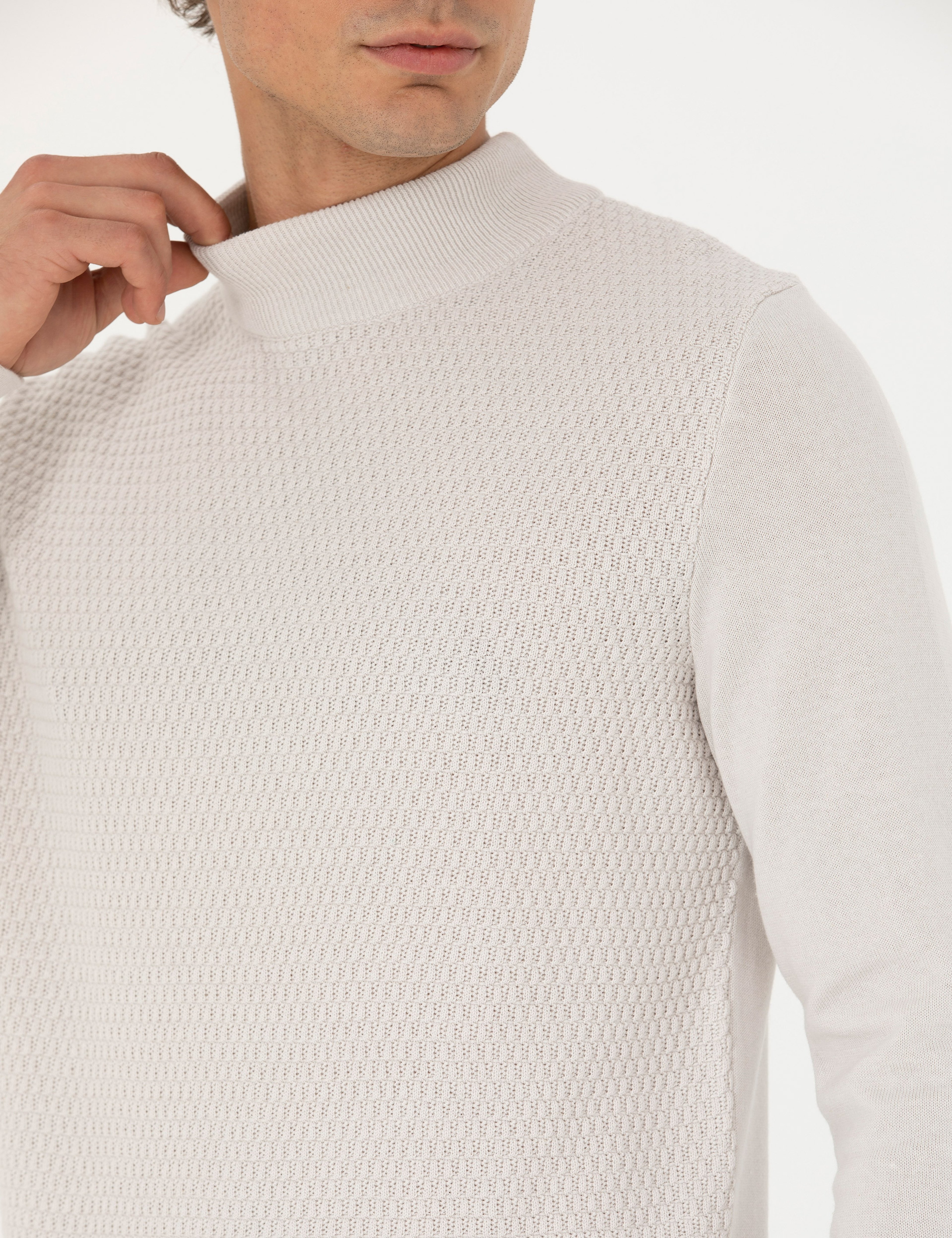 Taş Slim Fit Yarım Balıkçı Yaka Triko Kazak - Image 7