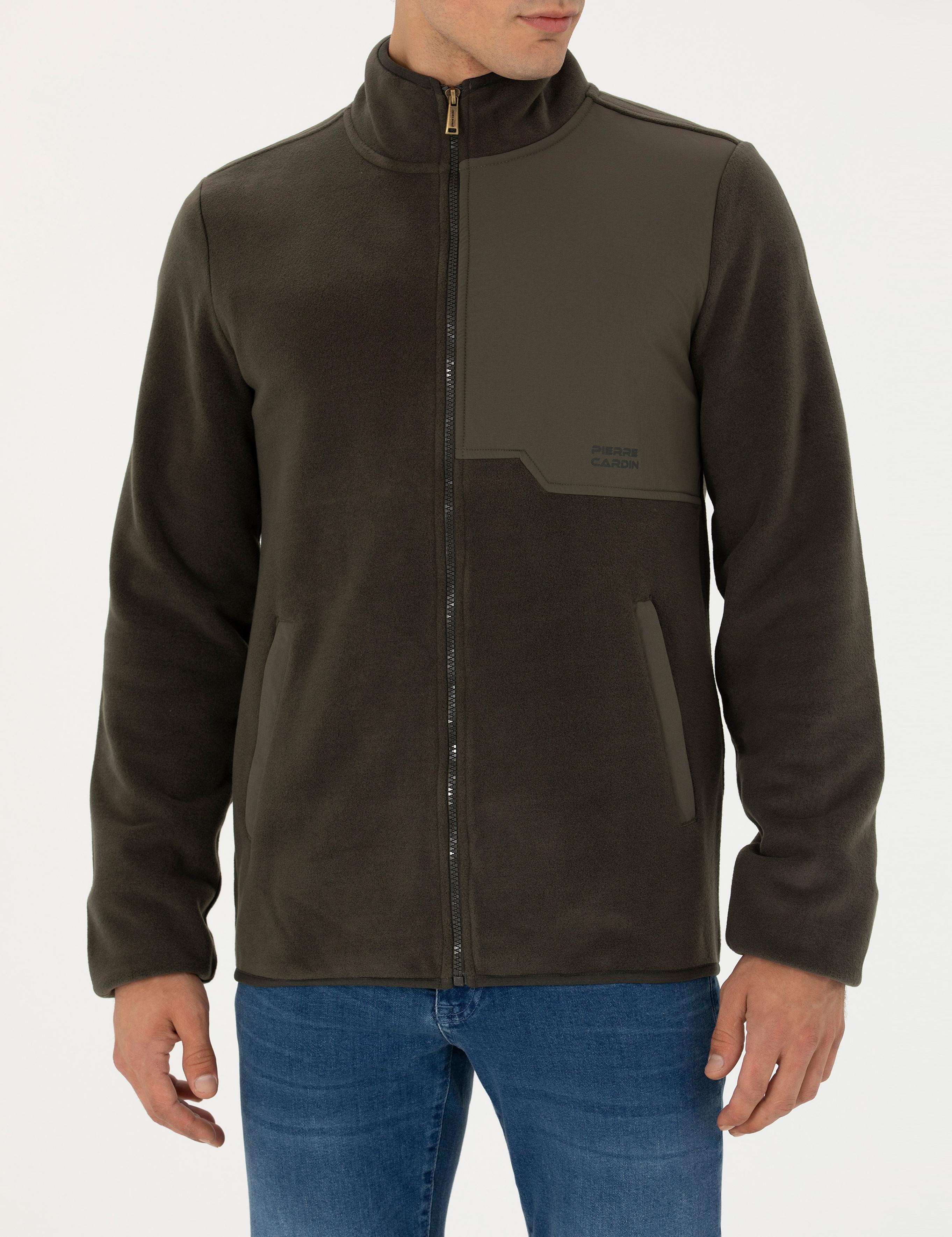 Haki Regular Fit Polar Hırka