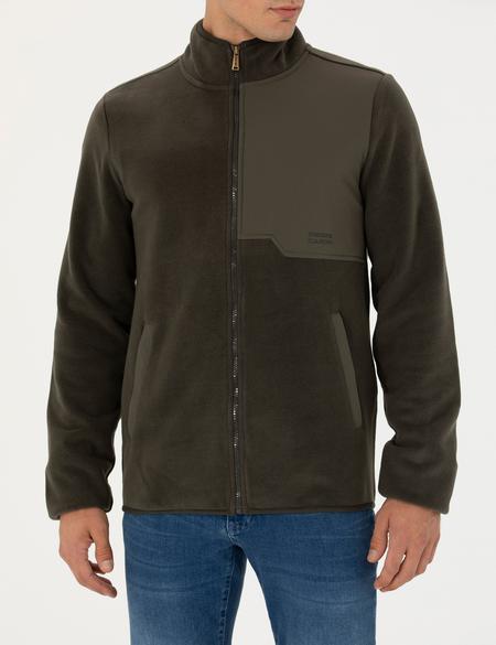 Haki Regular Fit Polar Hırka - 50271746043