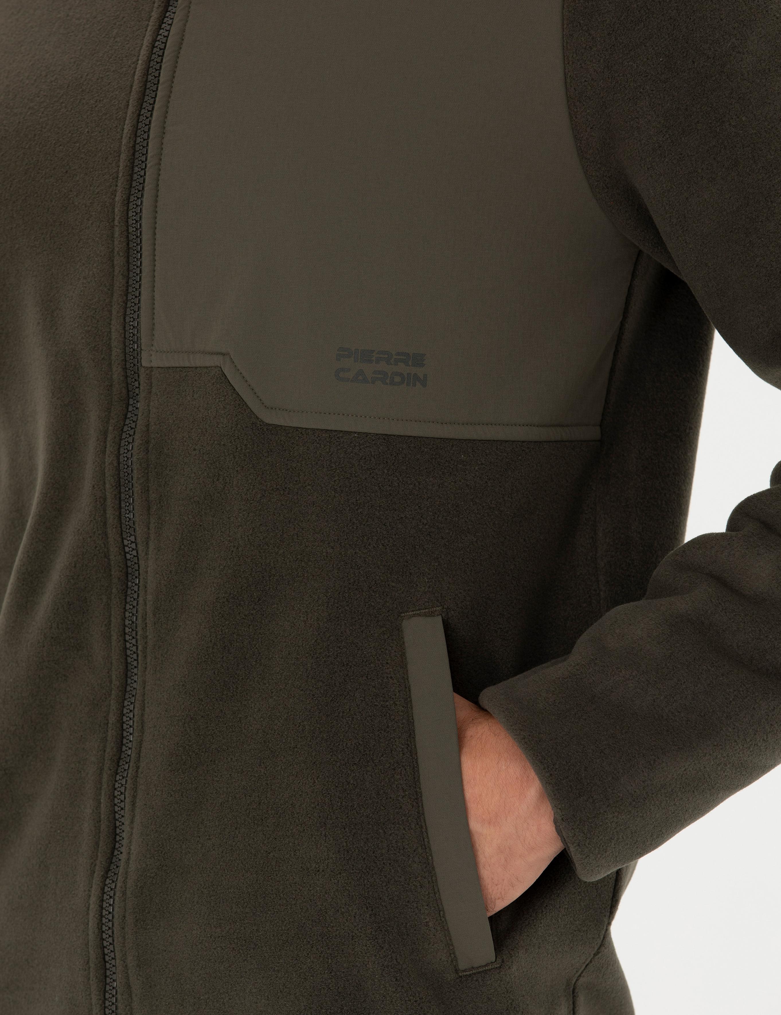 Haki Regular Fit Polar Hırka