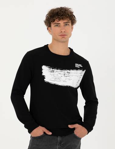 Siyah Regular Fit Sweatshirt