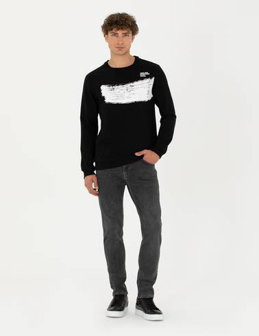 Siyah Regular Fit Sweatshirt
