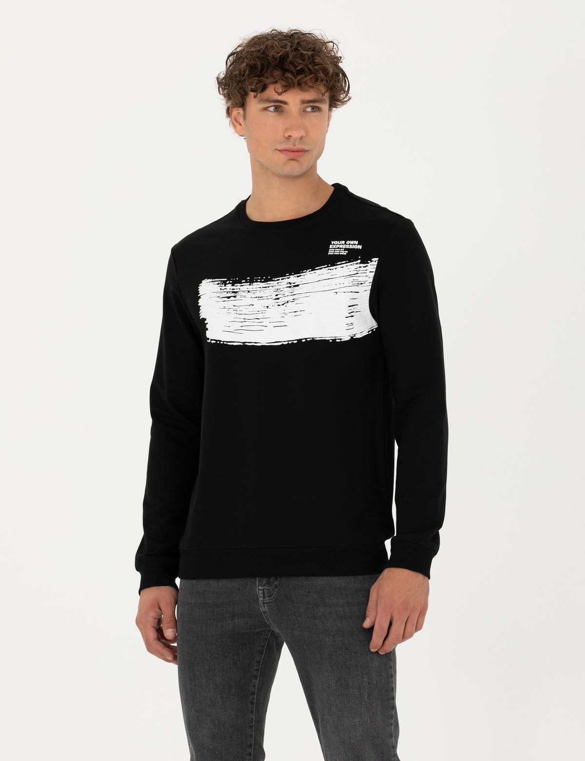 Siyah Regular Fit Sweatshirt - 50272515023
