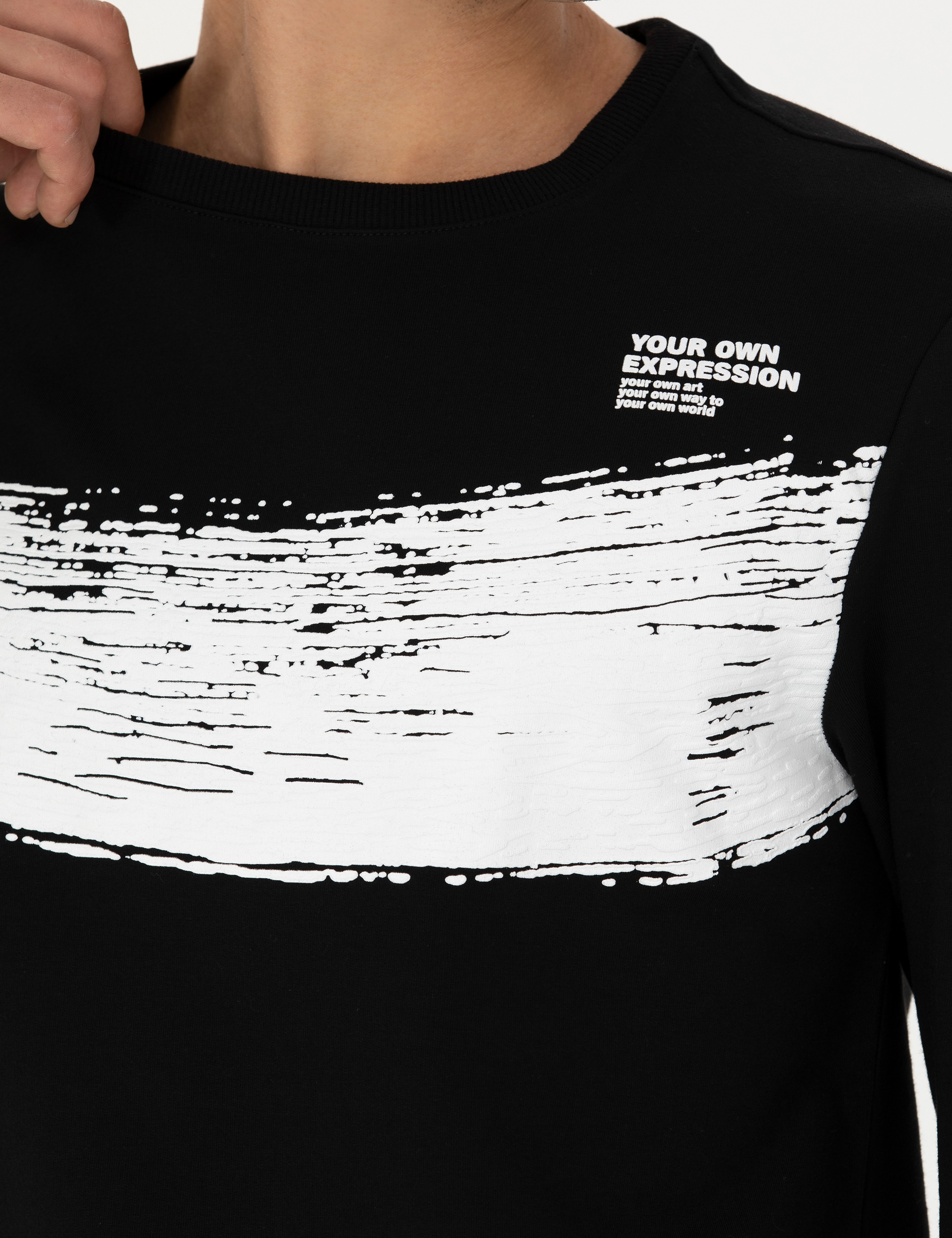 Siyah Regular Fit Sweatshirt - Image 7