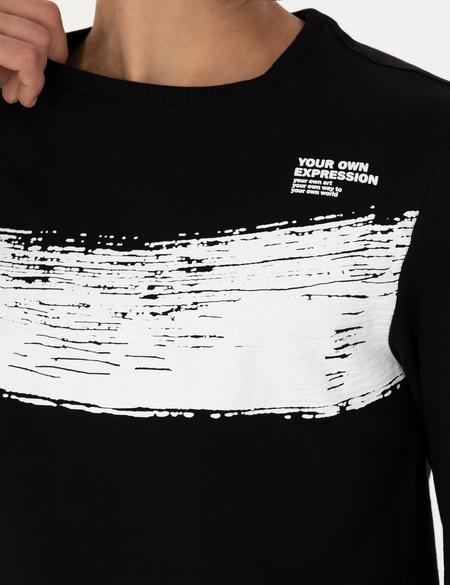 Siyah Regular Fit Sweatshirt - 50272515023