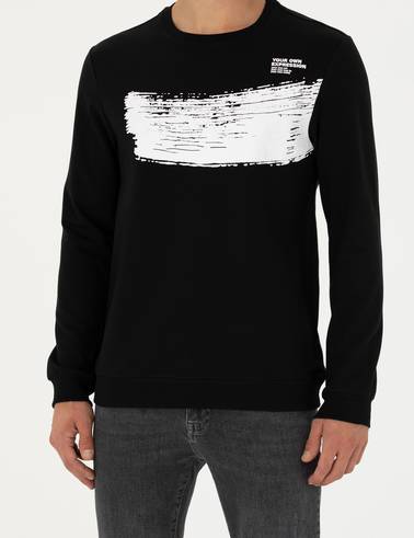 Siyah Regular Fit Sweatshirt