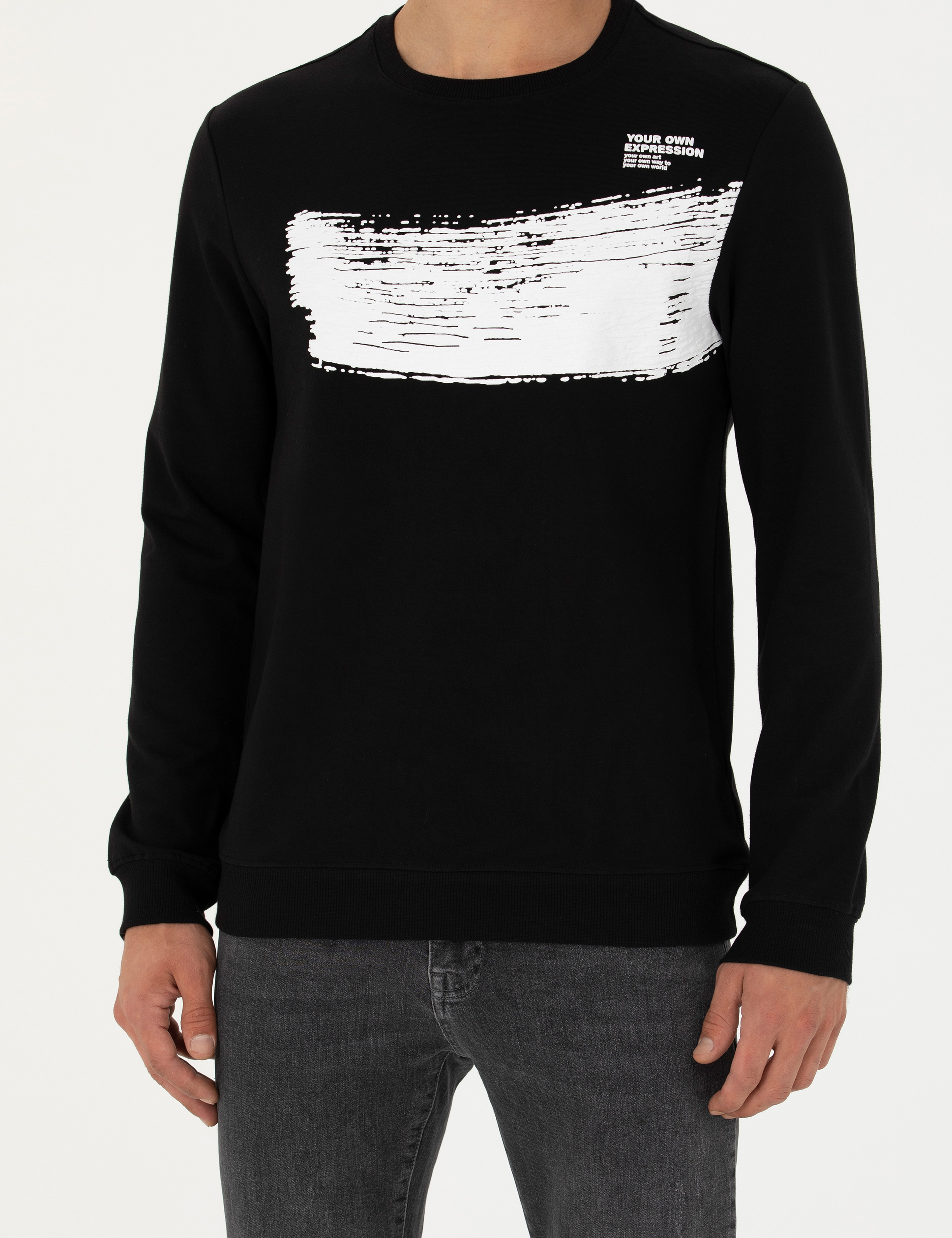 Siyah Regular Fit Sweatshirt