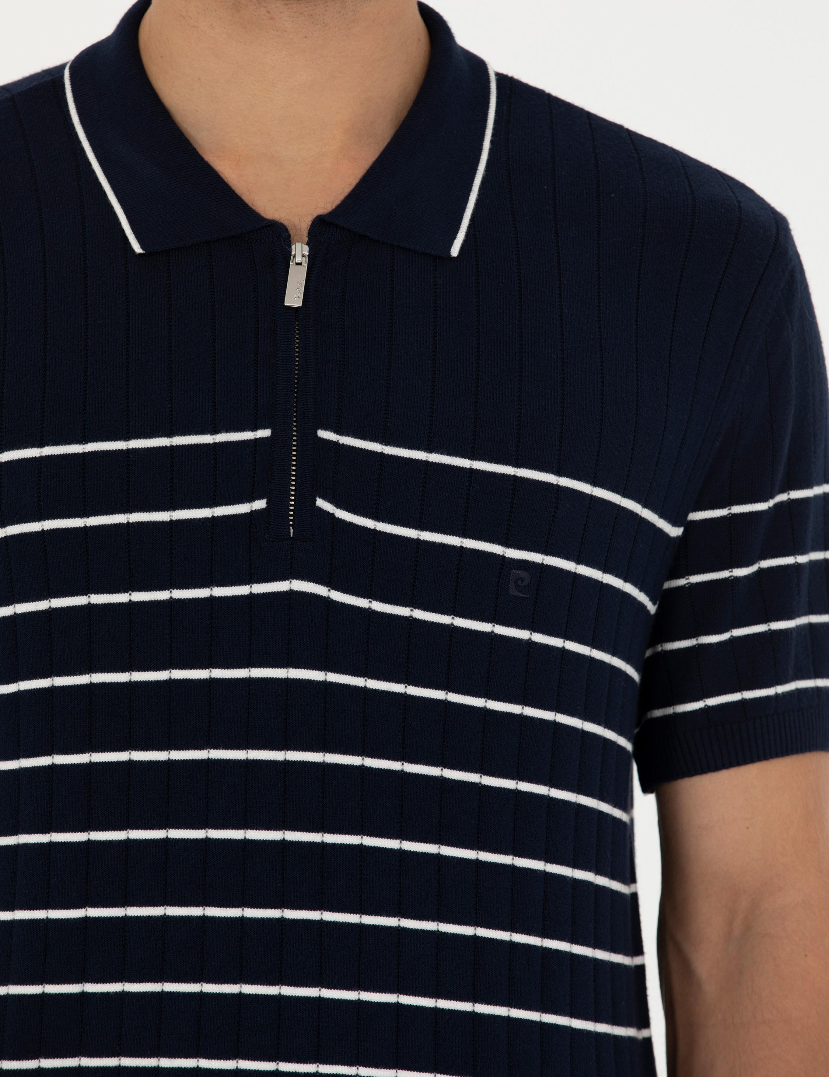 Lacivert Slim Fit Polo Yaka Triko Tişört