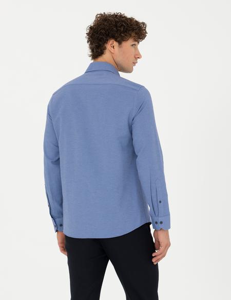 Lacivert Slim Fit Uzun Kollu Gömlek - 50275814033