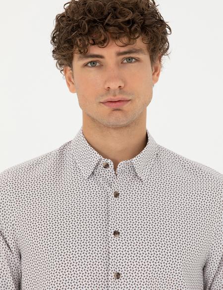 Kahverengi Slim Fit Uzun Kollu Gömlek - 50278869001