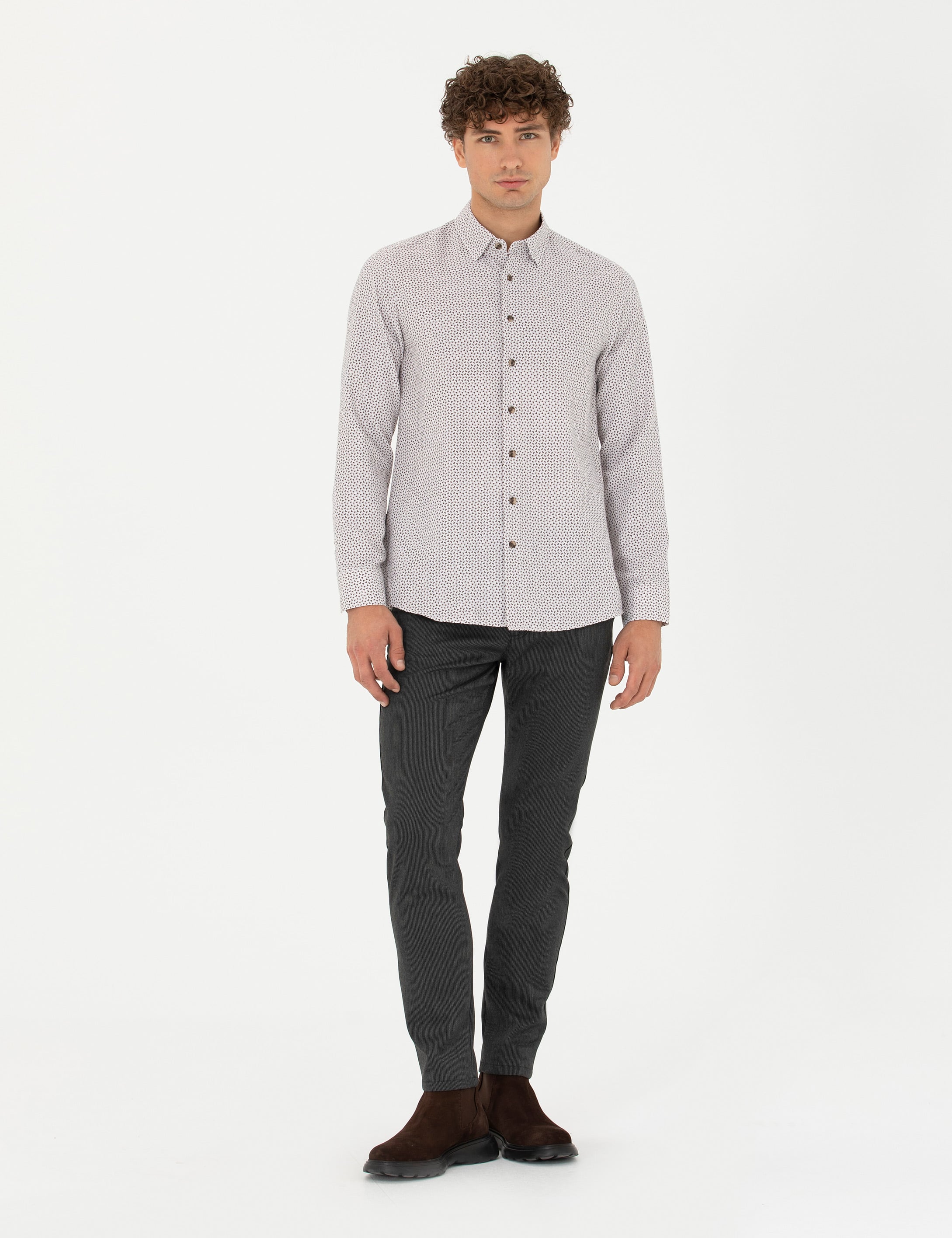Pierre Cardin Kahverengi Slim Fit Uzun Kollu Gömlek görsel 4