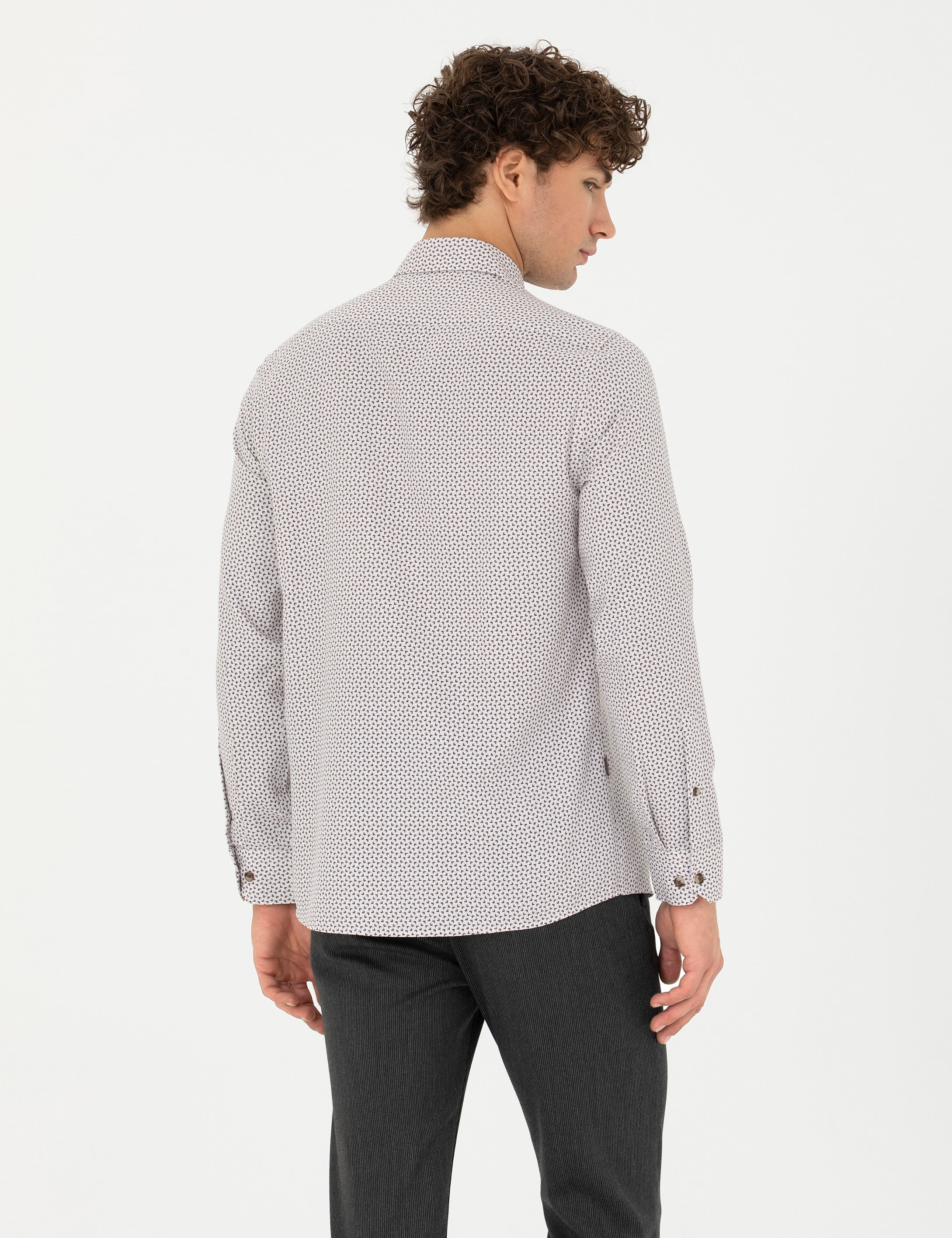 Pierre Cardin Kahverengi Slim Fit Uzun Kollu Gömlek görsel 5