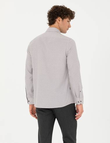 Kahverengi Slim Fit Uzun Kollu Gömlek