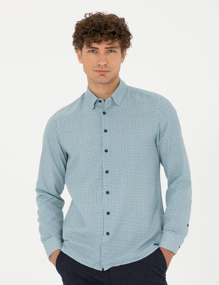 Mint Slim Fit Uzun Kollu Gömlek - 50278869010