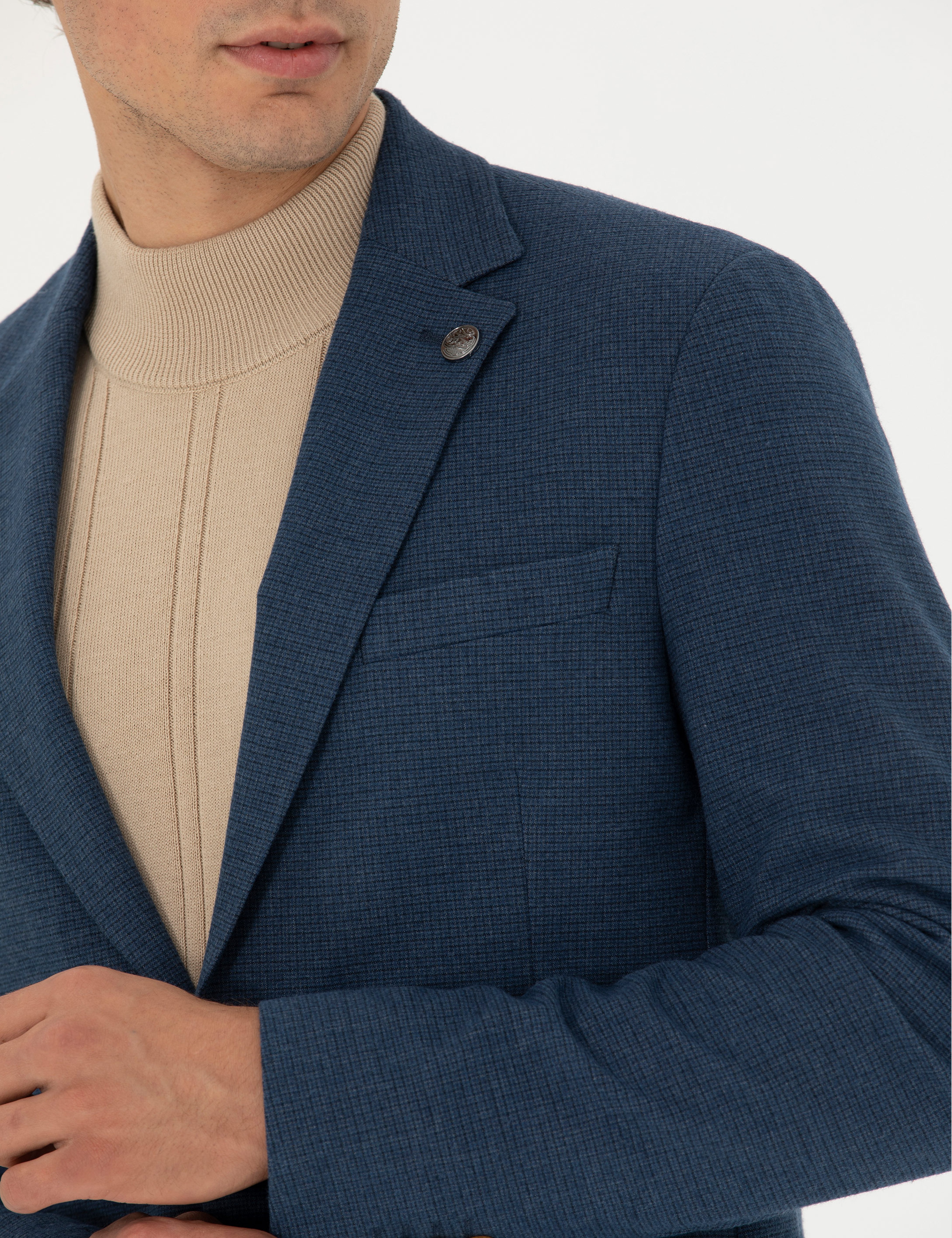 Lacivert Slim Fit Ceket - Image 7