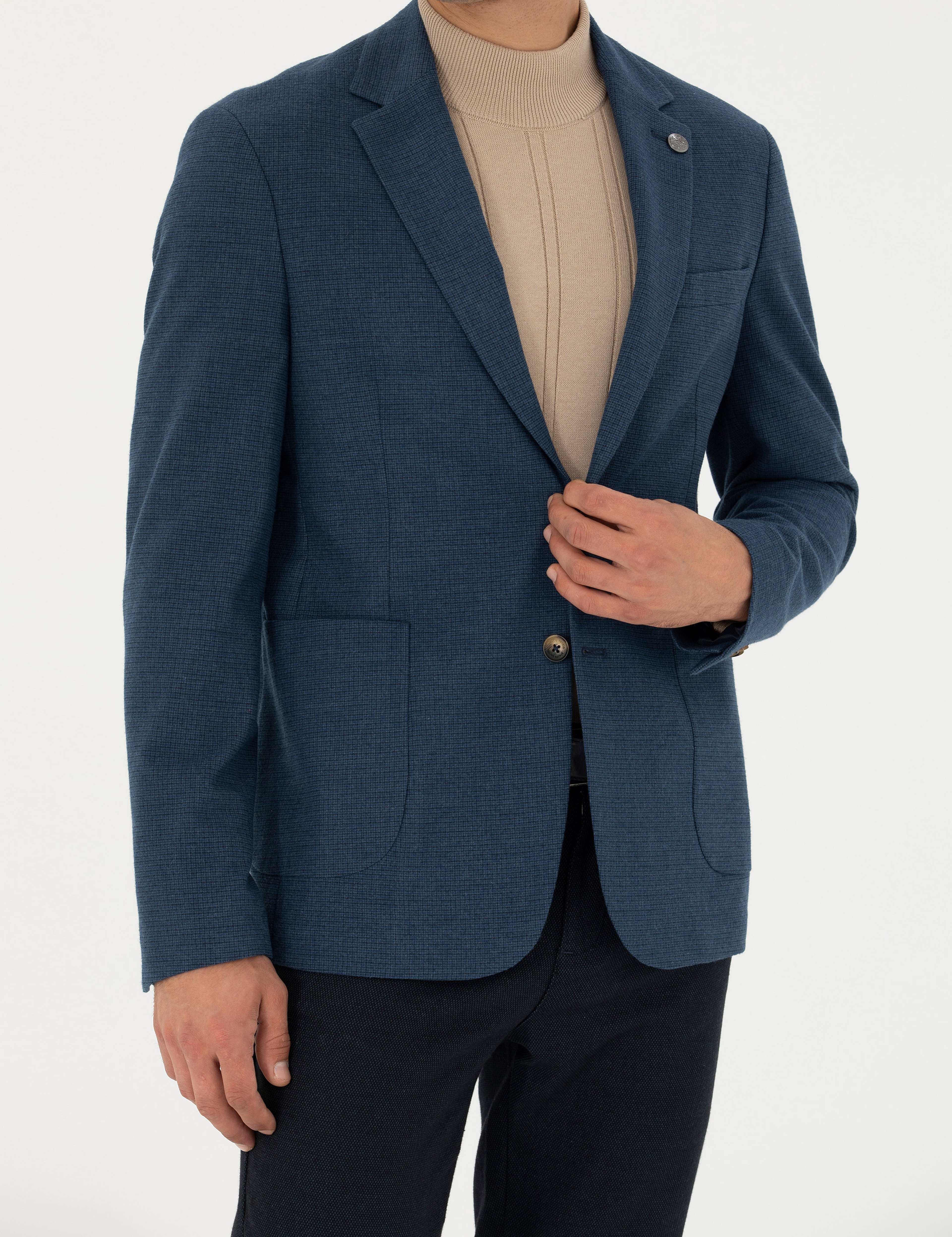 Lacivert Slim Fit Ceket - Image 6