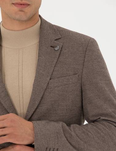 Kahverengi Slim Fit Ceket