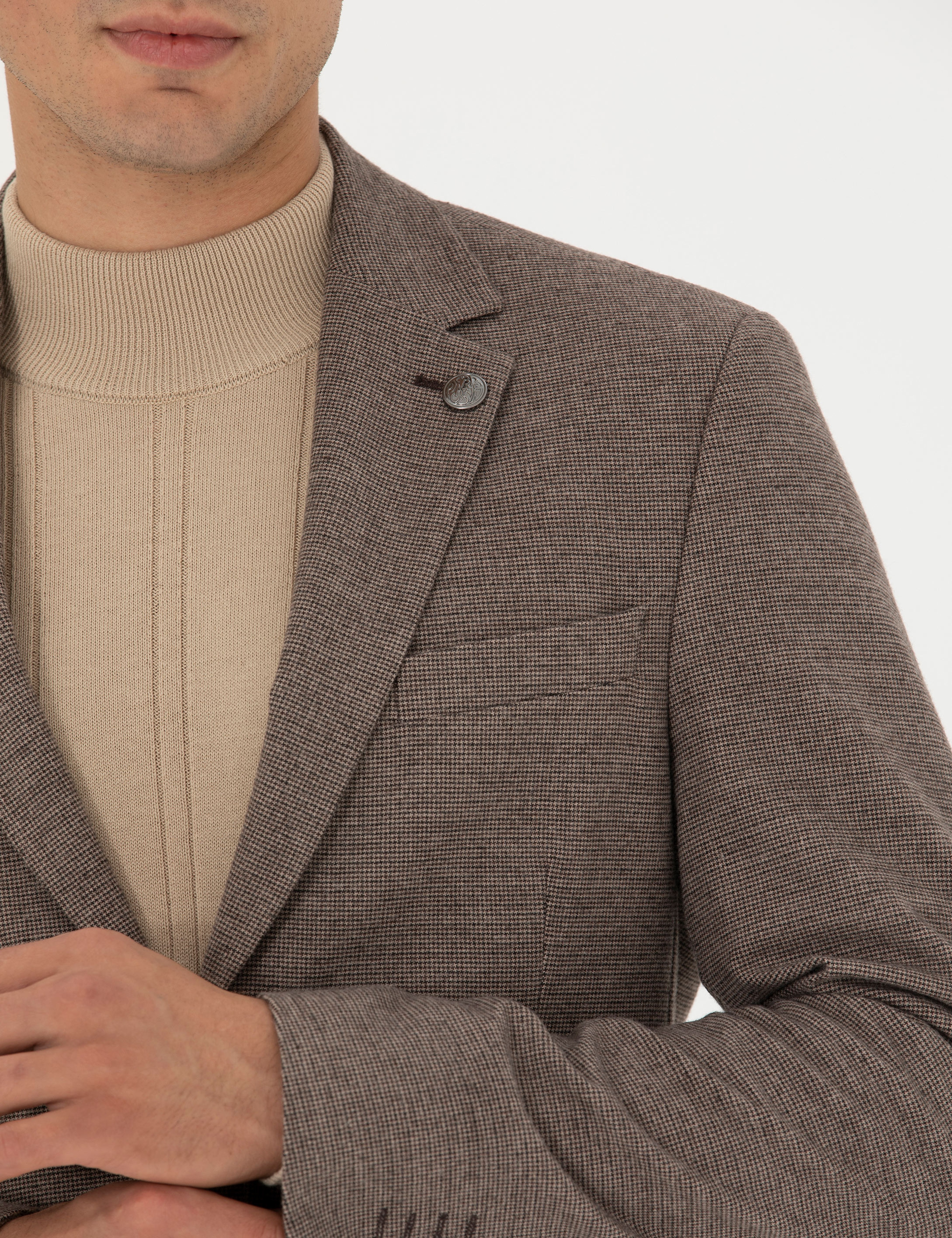 Kahverengi Slim Fit Ceket - Image 7